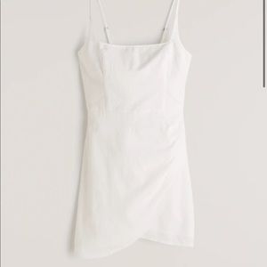 ABERCROMBIE Scoopneck Wrap Mini Dress, White